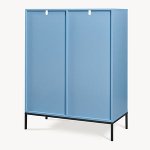 Bibliothèque Colwyn avec 2 tiroirs 105 x 80 x 40 cm bleu [en.casa]