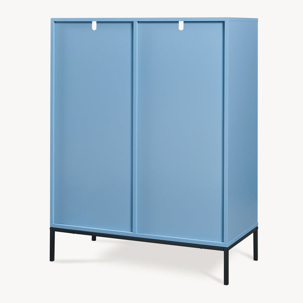 Bibliothèque Colwyn avec 2 tiroirs 105 x 80 x 40 cm bleu [en.casa]