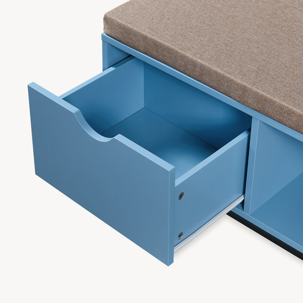 Banc à chaussures Colwyn 80 x 40 x 45 cm bleu [en.casa]
