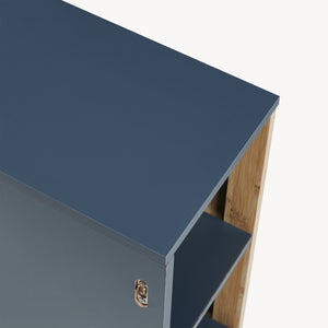 Armoire murale de salle de bain Svanes bambou 60 x 30 x 20 cm gris foncé naturel [en.casa]