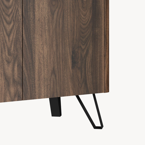 Meuble TV Trorlon 160x40x55 cm aspect noyer/travertin [en.casa]