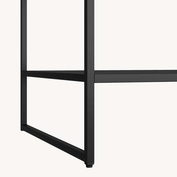 Bijzettafel Salsnes 53x51x51 cm met plank Staal Zwart [en.casa]