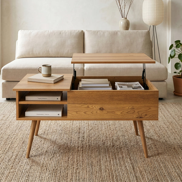Salontafel Vasdabod met liftplaat 96x59x50 cm eikenlook [en.casa]