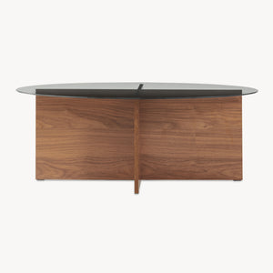 Table basse Viroya 100x60x36 cm aspect noyer/gris [en.casa]