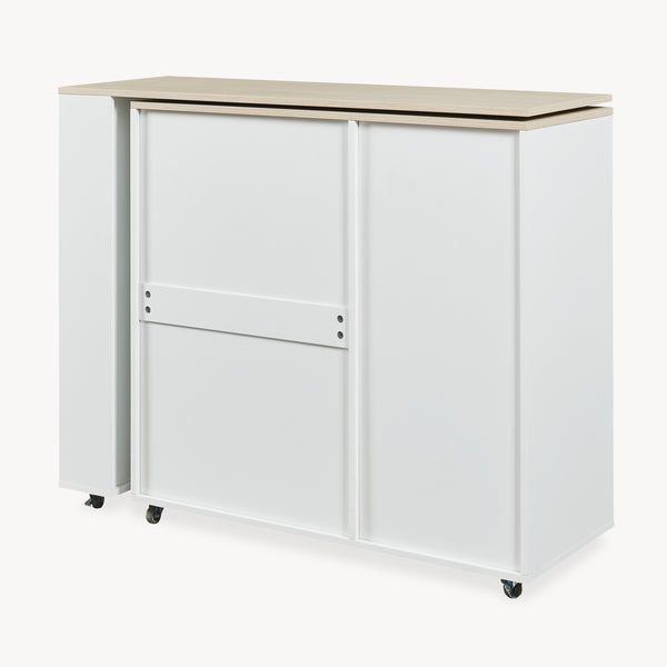 Table de bar extensible Kudebola 115 x 40 x 94 cm effet chêne / blanc [en.casa]