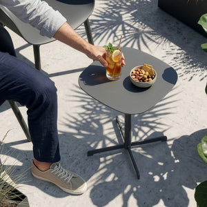 Outdoor bijzettafel Foggia 43x40x40 cm staal antracietgrijs [casa.pro]