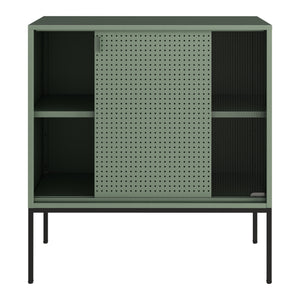 [en.casa] Metalen kast Eidsvoll 85x80x45 cm groen en zwart