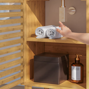 Meuble sous lavabo Iveland bambou 60 x 40 x 30 cm naturel [en.casa]