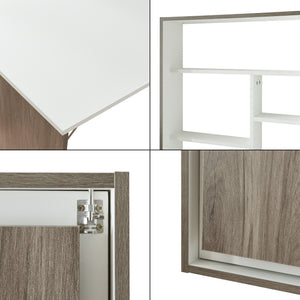 Bureau mural pliant Greve 72 x 77 x 59 cm blanc effet bois [en.casa]