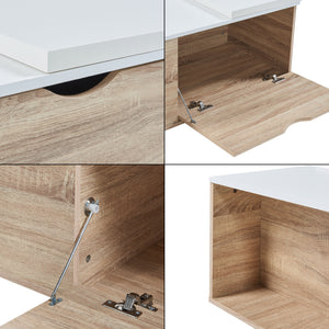 Table d'appoint Österåker 100 x 48 x 40 cm effet bois blanc [en.casa]
