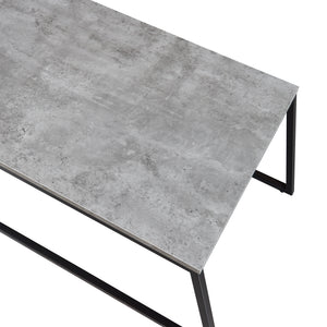 Lot de 2 tables basses gigognes Hyllestad noir effet béton [en.casa]