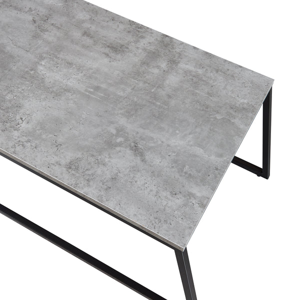 Lot de 2 tables basses gigognes Hyllestad noir effet béton [en.casa]