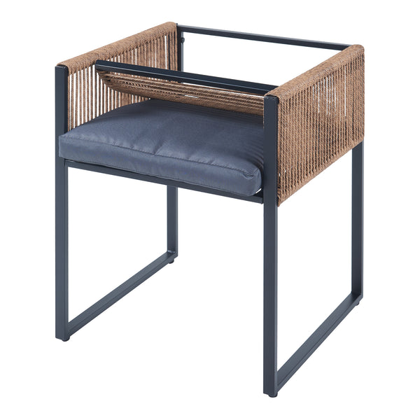 Tuinset Accadia 3-delig glazen tafel met 2 stoelen zwart bruin en grijs casa.pro