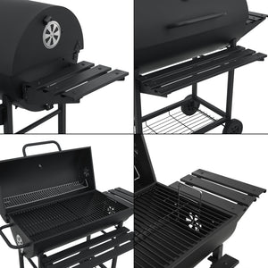 Chariot de barbecue au charbon de bois Armento 95 x 108 x 61 cm noir casa.pro