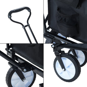 Bolderkar Stenlille strandkar 84x55x57 cm zwart pro.tec