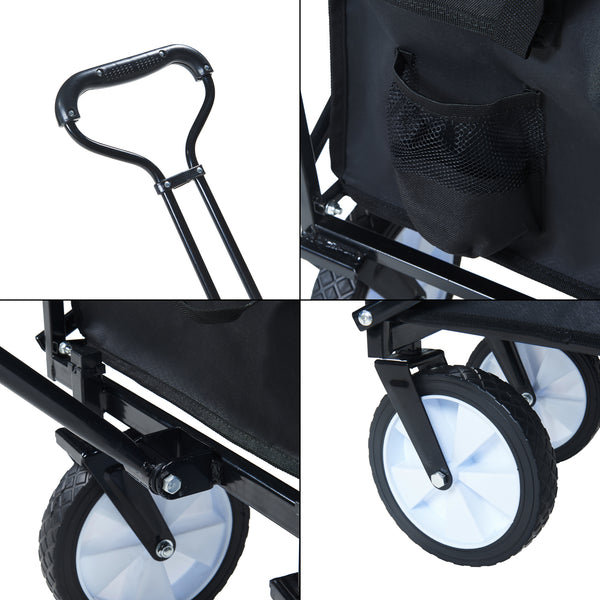 Bolderkar Stenlille strandkar 84x55x57 cm zwart pro.tec
