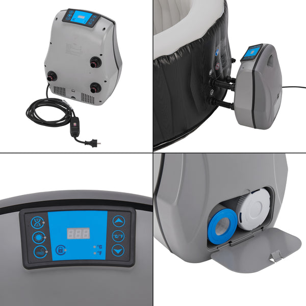 Spa gonflable Carbone pour 3 personnes noir blanc pro.tec