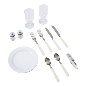 Picknickmand Folldal voor 2 personen incl. inhoud 40x28x25 cm grijs paars en beige casa.pro