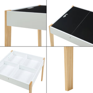 Ensemble de table et 2 chaises pour enfants Smedjebacken naturel blanc noir [en.casa]