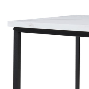 Bijzettafel Trollhättan set van 3 zwart en marmer wit [en.casa]