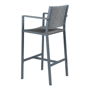 Set de table et 2 tabourets de bar Avise anthracite gris foncé casa.pro