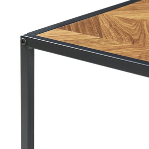 Ensemble de 2 tables basses gigognes Kurghore noir effet chêne foncé [en.casa]