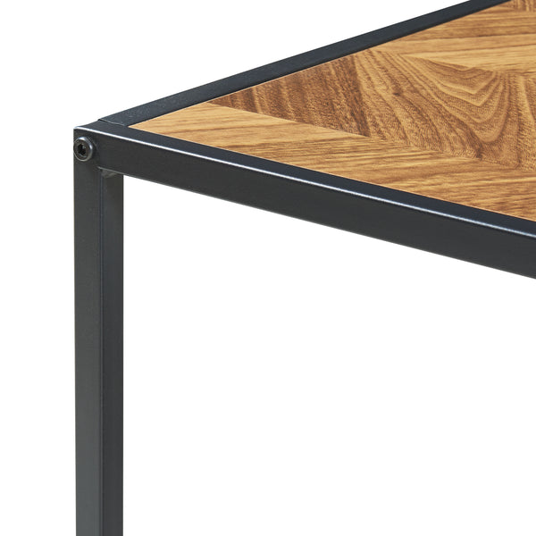 Ensemble de 2 tables basses gigognes Kurghore noir effet chêne foncé [en.casa]