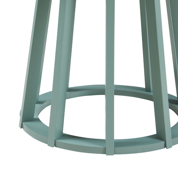 Bijzettafel Lensuu 48x48 cm rond eikenkleurig en pastellgroen [en.casa]