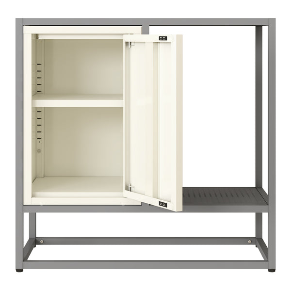 Buffet Burlöv acier 70 x 72 x 35 cm gris blanc [en.casa]
