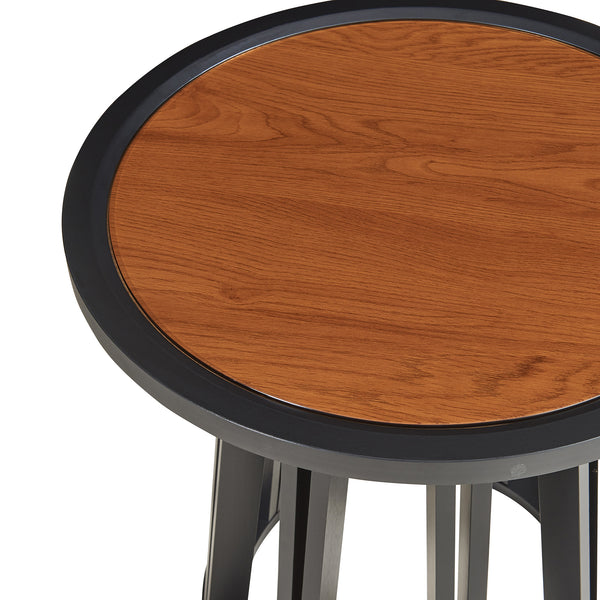 Bijzettafel Burgess 51xØ51 cm zwart en walnootkleurig [en.casa]