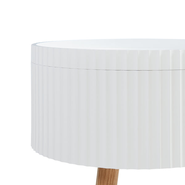 Table d'appoint Bongard avec compartiment de rangement 48 x 38 cm blanc [en.casa]