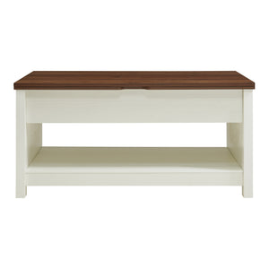 Table basse Kasama 110 x 55 x 54 cm effet noyer blanc [en.casa]