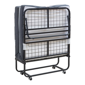 Opklapbed Borjavle 90x200 cm met traagschuim matras zwart grijs en wit [en.casa]