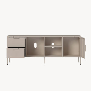Meuble TV Kliri acier 150 x 35 x 58 cm camel [en.casa]