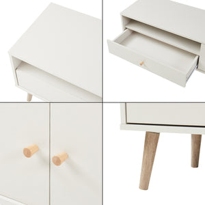 Meuble TV Hallevil 150 x 39 x 45 cm gris clair [en.casa]