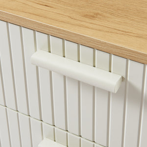 Table de chevet Ferrersp 50 x 40 x 40 cm effet chêne / couleur sable [en.casa] 
