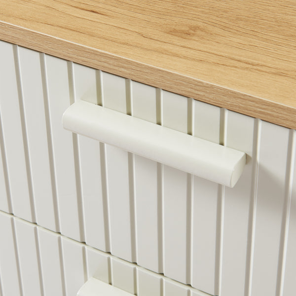 Table de chevet Ferrersp 50 x 40 x 40 cm effet chêne / couleur sable [en.casa] 