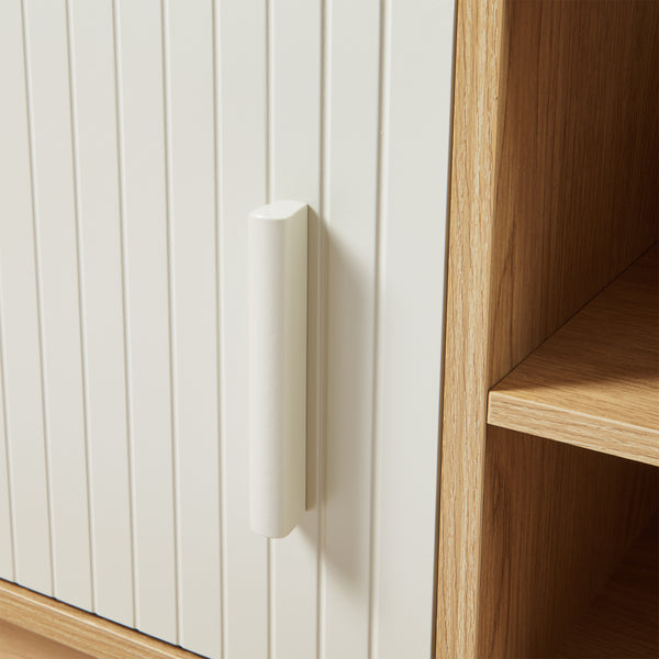 Tv meubel Ferrersp 140x40x45 cm eikenkleurig havermout en naturel [en.casa]