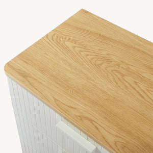 Commode Ferrersp 70 x 60 x 40 cm effet chêne / couleur sable [en.casa] 