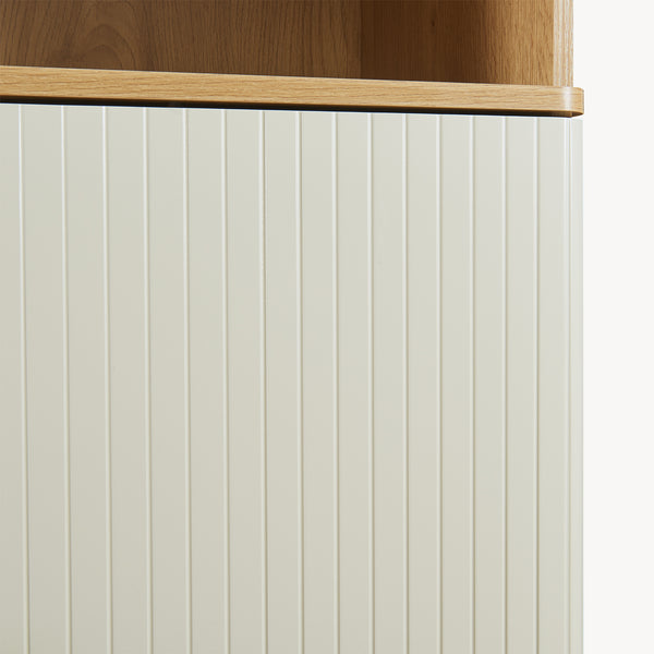 Armoire de salle de bains Ferrersp 160 x 42 x 35 cm effet chêne / couleur sable [en.casa] 