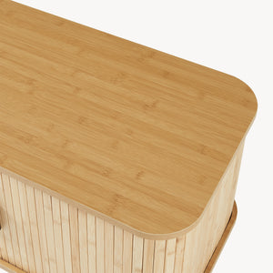 Armoire à chaussures avec coussin d'assise Tvedestrand 50x80x40 cm Bambou/Beige [en.casa]