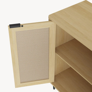 Commode Lukhomso 83x80x40 cm eikenkleurig en zwart [en.casa]