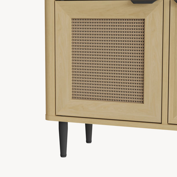 Commode Lukhomso 85x75x30 cm eikenkleurig en zwart [en.casa] 
