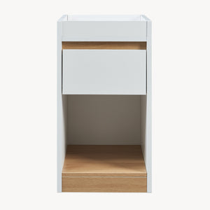 Table de chevet Lure 55 x 30 x 35 cm blanc effet chêne [en.casa]