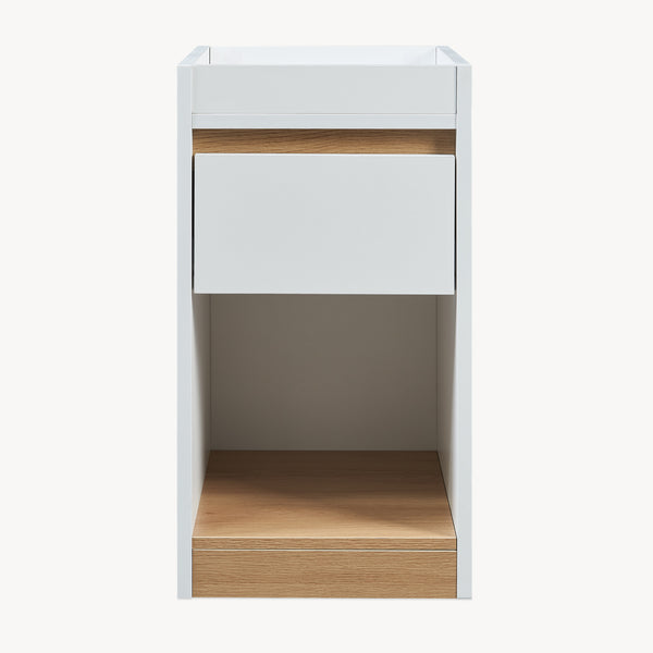 Table de chevet Lure 55 x 30 x 35 cm blanc effet chêne [en.casa]