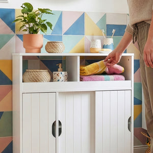 Meuble de rangement à roulettes Fadeskimma 72 x 70 x 20 cm blanc [en.casa]