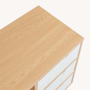 Table de chevet Bordkak 55 x 48 x 30 cm effet chêne blanc [en.casa]