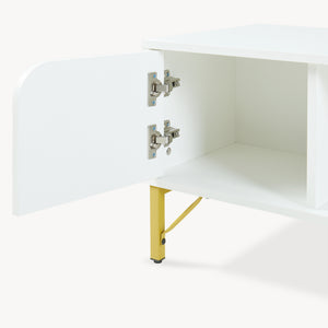 Salontafel Reyri 80x45x42 cm wit en goudkleurig [en.casa]