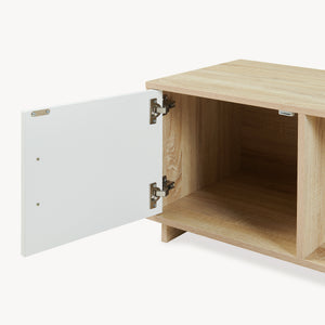 Salontafel Kenta 80x45x40 cm Sonoma-eikenlook/wit [en.casa]