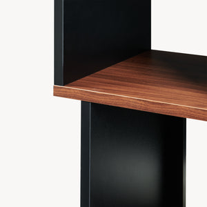 Bijzettafel 'Trond' met 2 open vakken 50 x 33 x 29 cm Zwart/walnootlook